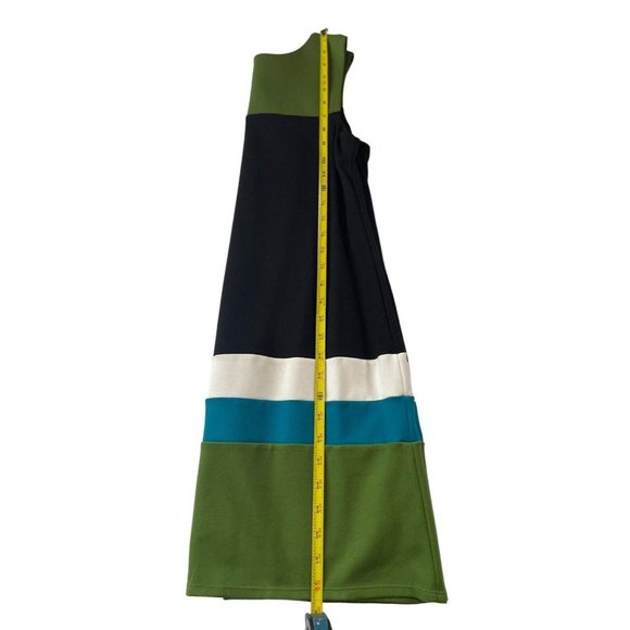 B44 Dressed Bailey Carlo Colorblock Ponte Shift Dress Black Green Blue White Sm - Picture 15 of 16